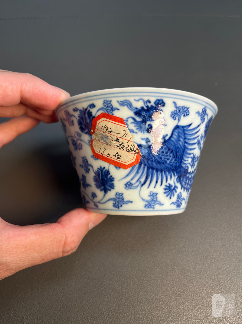 清雍正  青花凤纹马蹄杯 - 图8